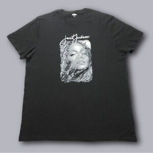 Janet Jackson portrait pop music graphic band t-shirt - size XXL